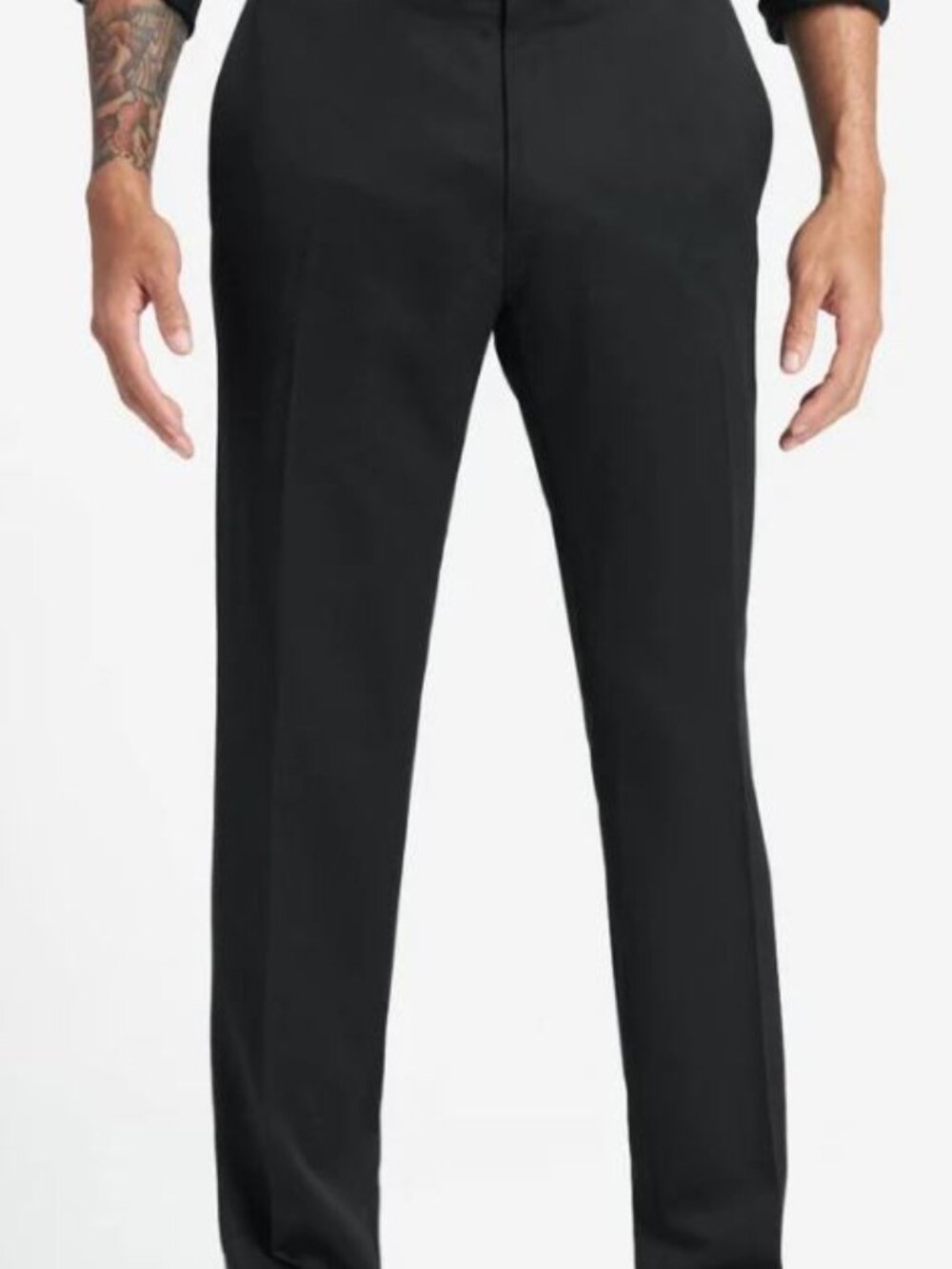 Kenneth Cole Reaction Men's Slim Fit Dress Pants Black Flat Front NWT 32 x 30